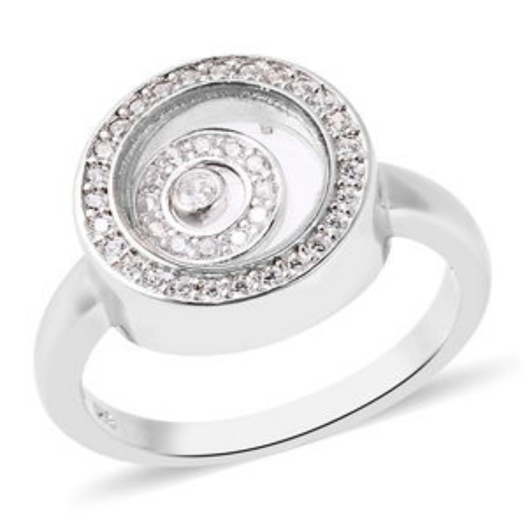 Floating Simulated Diamond Ring